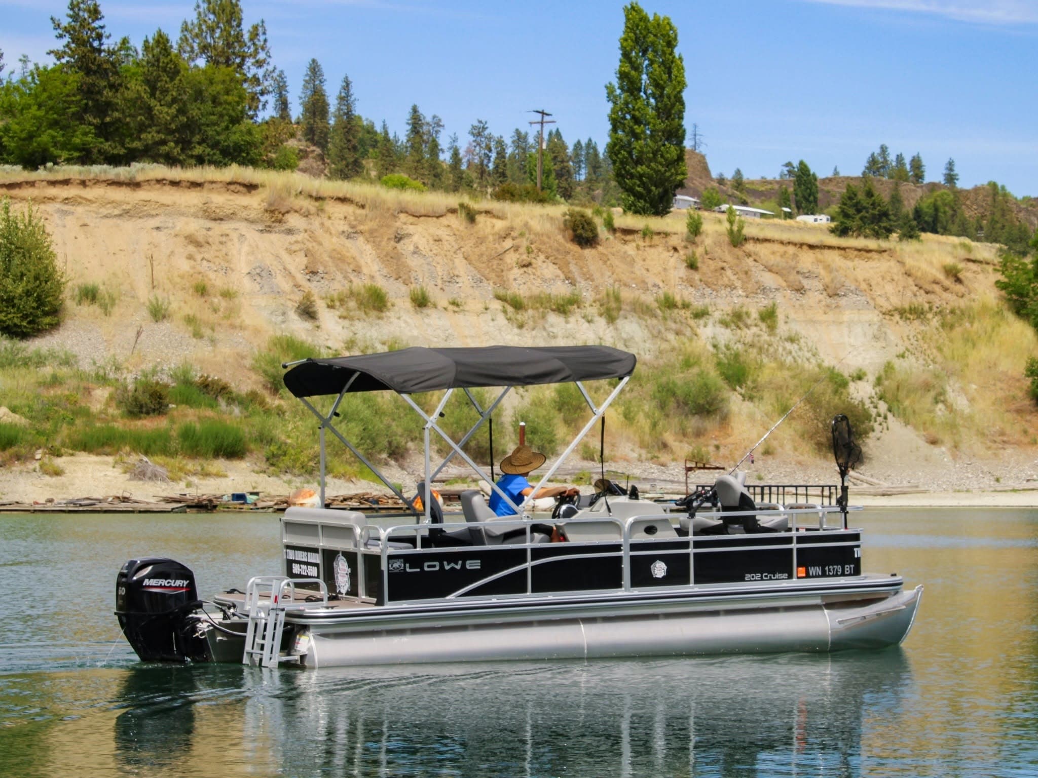 Boating on the river near Two Rivers Marina