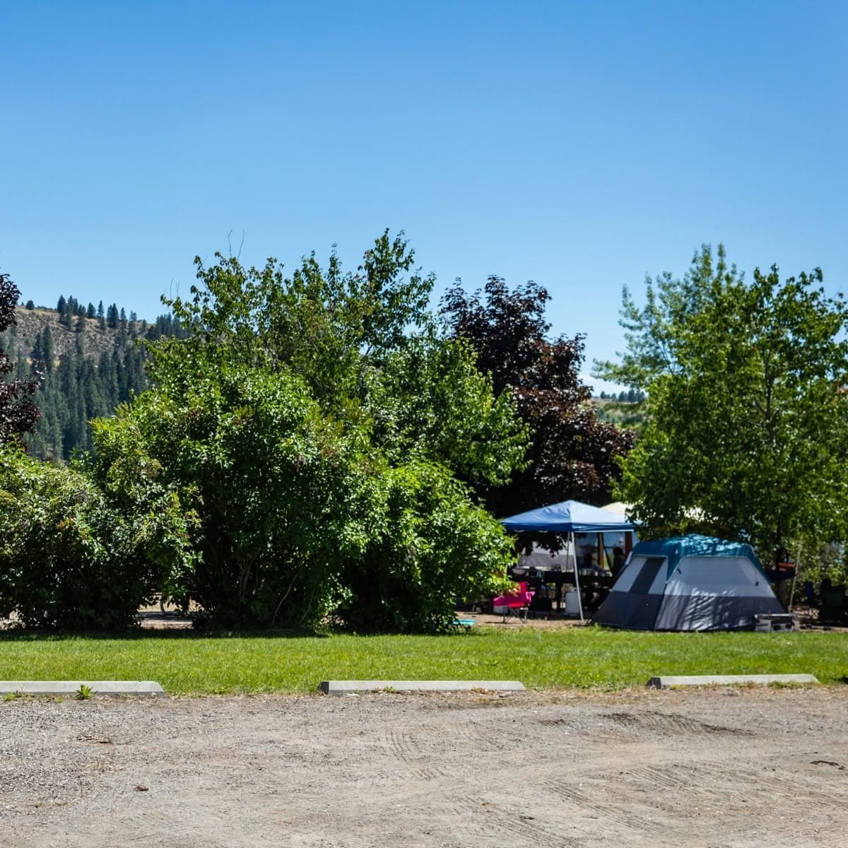 Tent camping along the river at Two Rivers