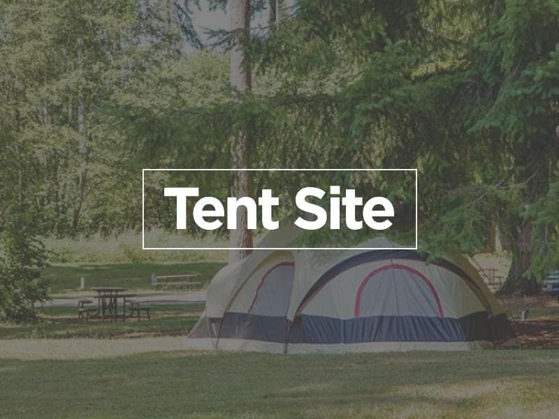 Tent site at Two Rivers Resort